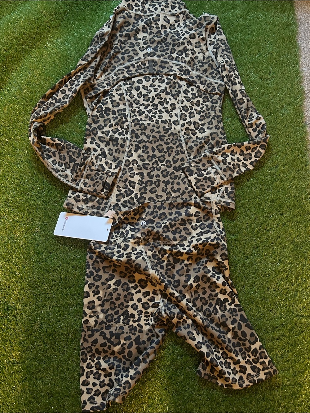 lululemon athletica Leopard Print Jumpsuit - Tan and Black
